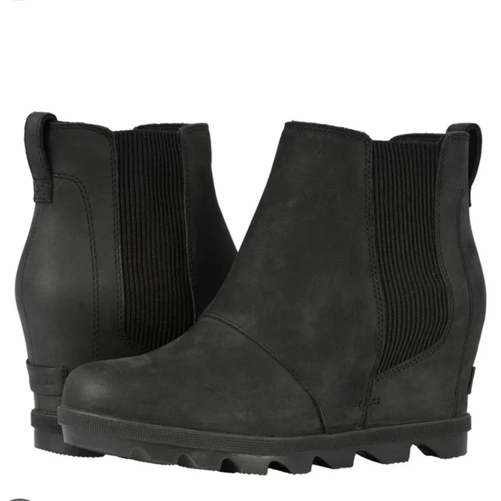 Sorel Black Wedge Booties